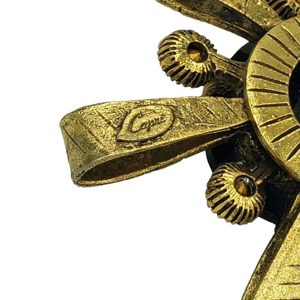 Capri Egyptian Revival Brooch Signed Vintage - Picture 6 of 12